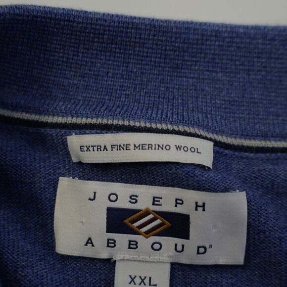 Joseph Abboud Blue 2XL Extra Fine Merino Wool Collared‎ Fitted Sweater - Picture 10 of 11